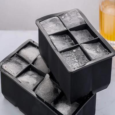 4pcs 4/6/8 Grid Big Ice Tray Mold Giant Jumbo Large Food Grade Silicone Ice Cube Square Tray Mold Diy Ice Maker Ice Cube Tray