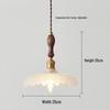 UOSU Amerykańska Retro Orzechowa Szklana Lampa Wisząca