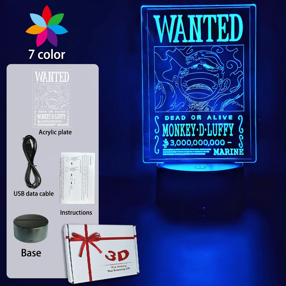 

Anime Figure LED Night Light One Piece Luffy Zoro Figures USB Lamp Action Collection Bedside Table Decoration Christmas Gifts