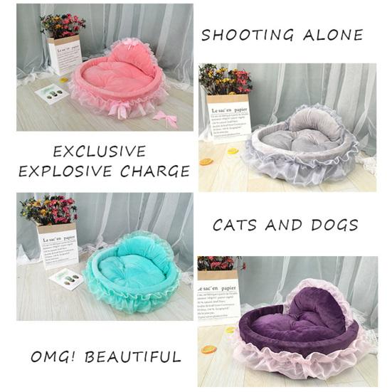 Pets Bed Attractive Double Stitching Technology PP Cotton Detachable Pad Dog Princess House for Home