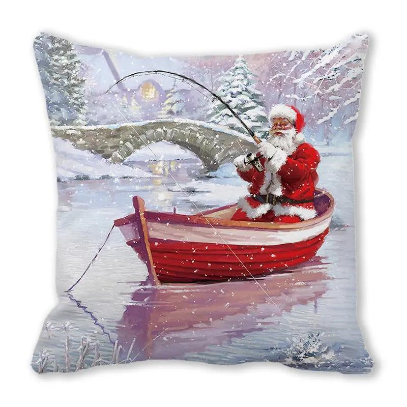Christmas Decoration Pillow Case Sofa Cushion Cover Bedroom Room Dormitory Home   New Year Gift