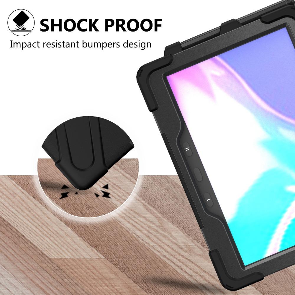 For Samsung Tab Active4 Pro Case T630 T636 Rotating Stand Pencil Slot Rugged Protective Cover
