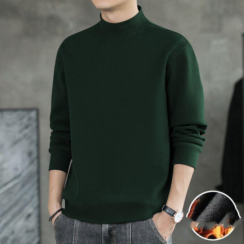 Sudadera de invierno para hombre, gruesa, cálida, de talla grande, con cuello redondo, manga larga, holgada, informal
