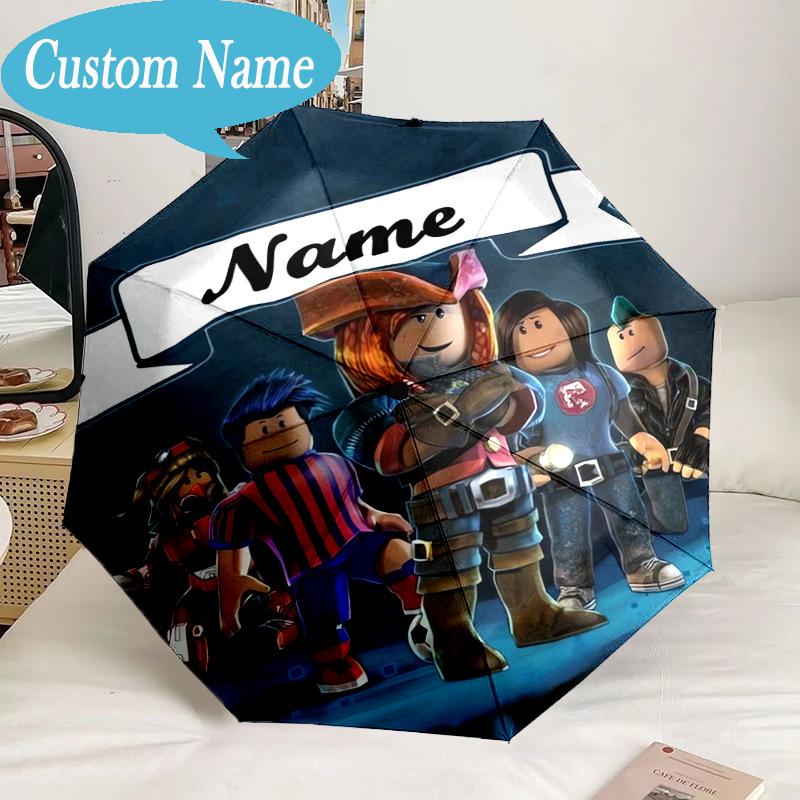 Custom Name Umbrella Ro-blox Adventure Quests Umbrella 8-Frame for Travel, Camping, Casual Lightweight Portable, Essential for Family Gifts