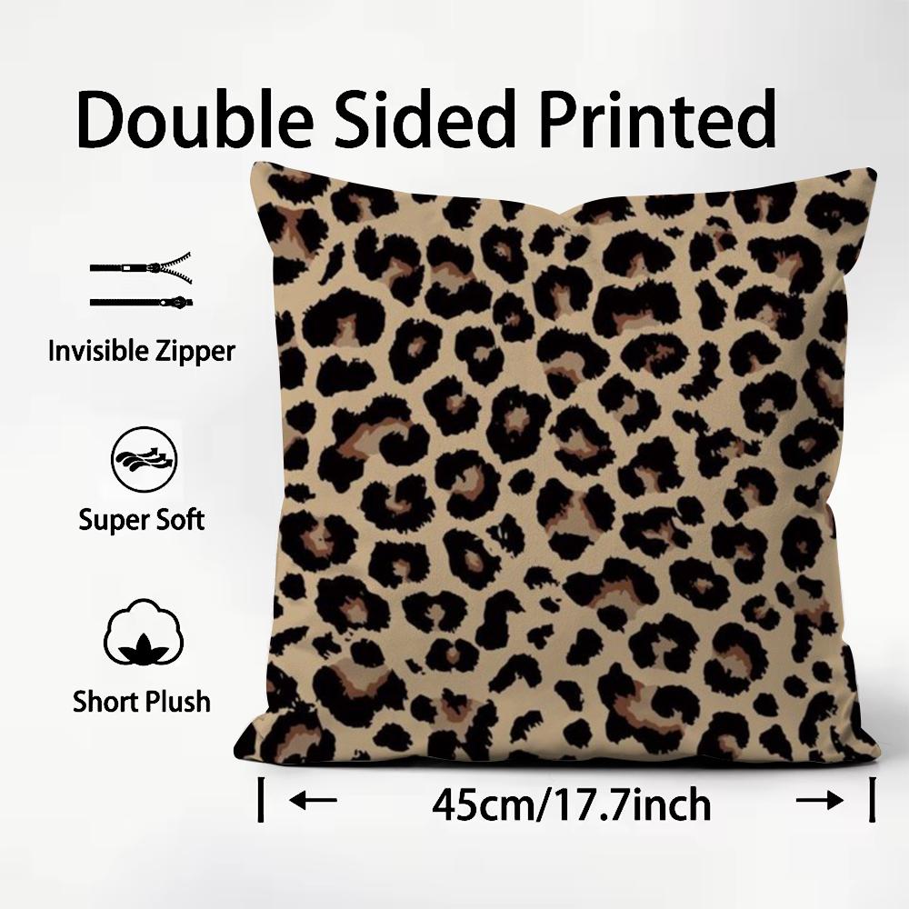 

Fashion Luxury Leopard Print Cushion Cover Plush Fabric Soft DoubleSided Printed Sofa Warm Winter Home Child Gift Pillow Case 30X30cm
