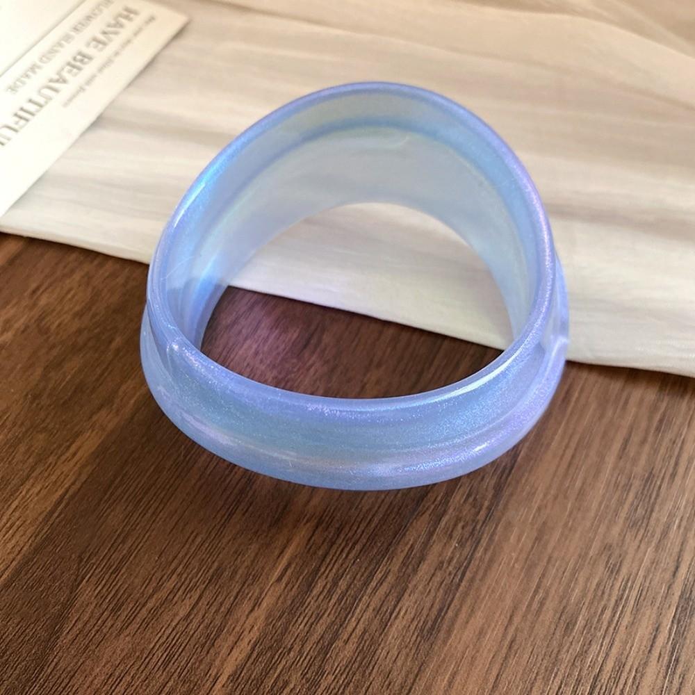 Minority Design Resin Bangle Bohemian Colorful Hand Ring Simple Irregular Wide Bracelet  Girls