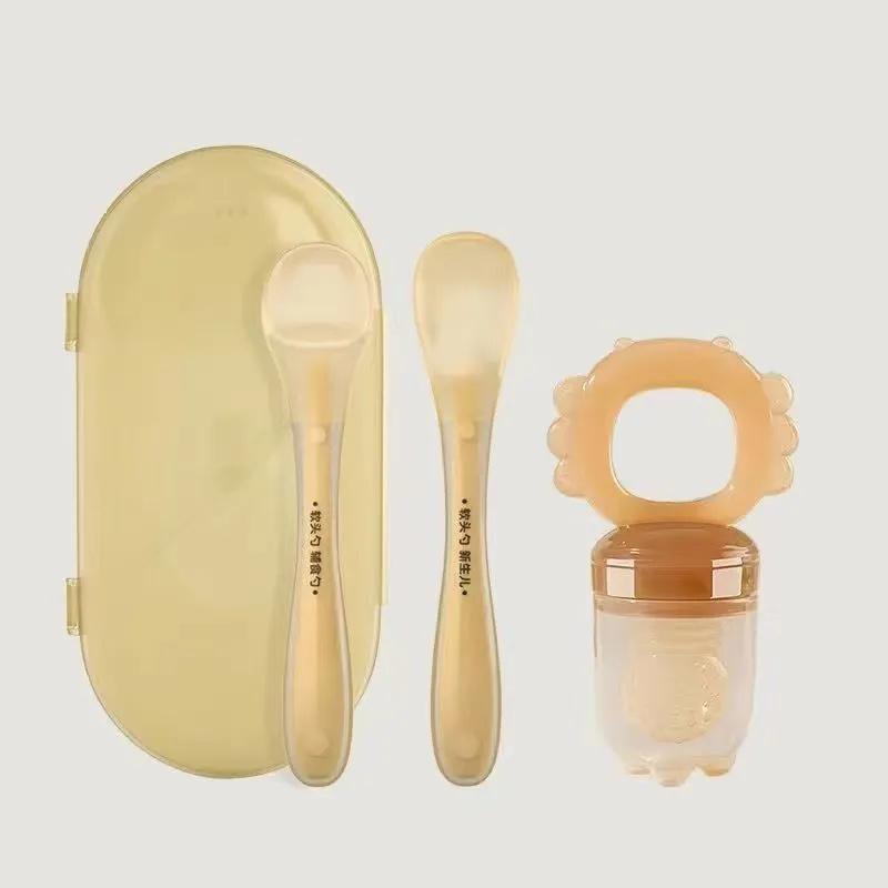 Baby Spoon Silicone Spoon Baby Silicone Soft Spoon Newborn Baby Children Soft Spoon Tableware Set