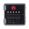 Wasserdichte Box mit Kippschalter 5-fach 3-Positionen LED Kippschalter Panel mit Voltmeter USB-Ladegerät Typ B