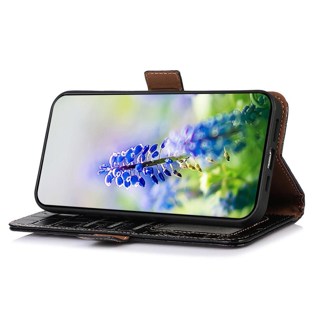 For Xiaomi Poco X7 Pro 5G Case Wallet Crocodile Texture Genuine Cow Leather Phone Cover