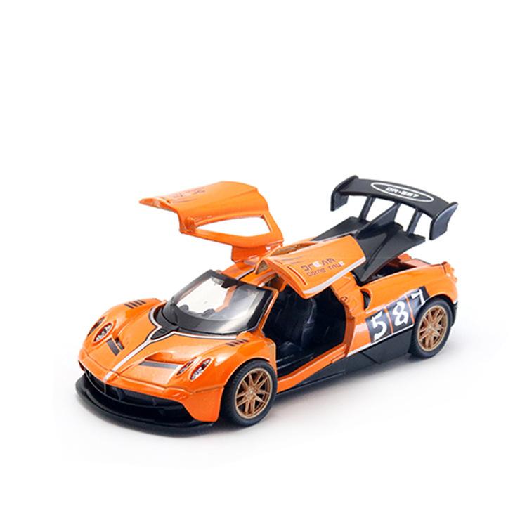 (Bagged) 1/36 Gull Wing Door Alloy Car Model Simulation Sports Car Three Doors Pull Back Boy Metal Car