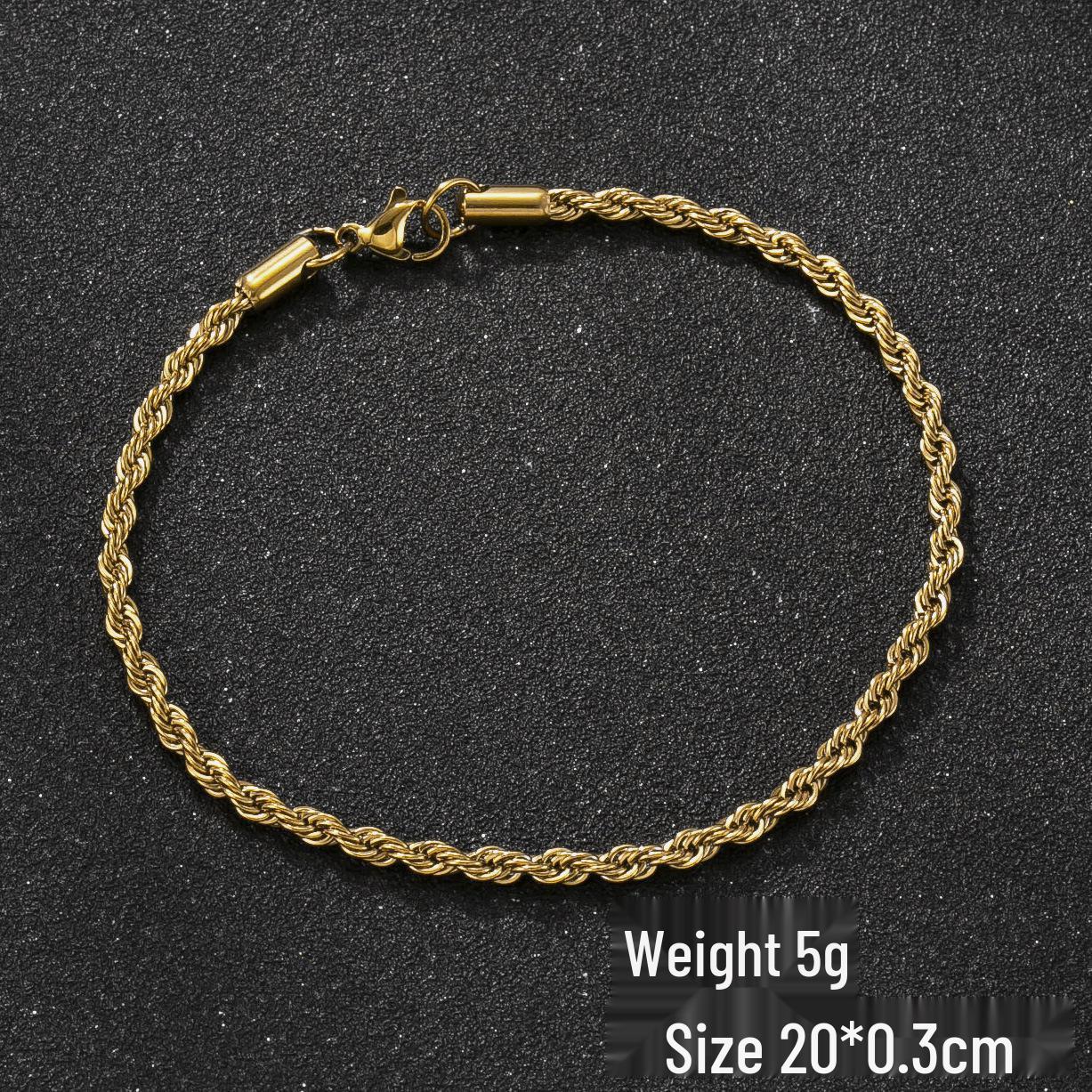 

Мужской браслет в стиле хип-хоп, кубинская цепь из титановой стали с покрытием из 18-каратного золота