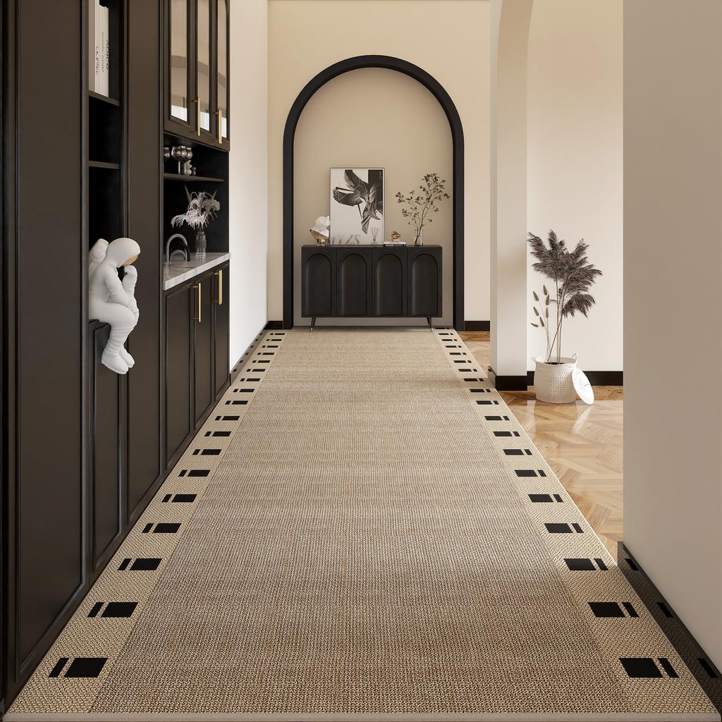 Hallway Floor Mat Home Corridor Entrance Door Mats Long Strip Non-slip Wear-resistant Carpet Modern High-end Style Big Size Rug