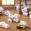 8 Pcs Rabbit Fairy Garden Accessories Mini Resin White Bunny Figurine Miniature Rabbit Animal Figures for Spring Easter Egg Fillers Party Supplies