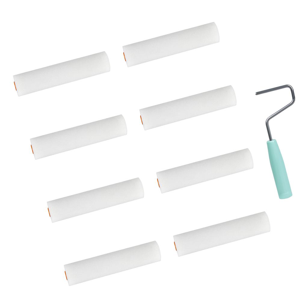 9 Foam Paint Roller Set Small Size Foam Rollers Detail Painting Roller Interior Wall Paint Roller for Water Based Paints