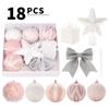 18PCS Pink Electroplated Balls Christmas Ball Pendant Plastic New Year Christmas Decorations DIY Crafts Painted Hanging Ornament