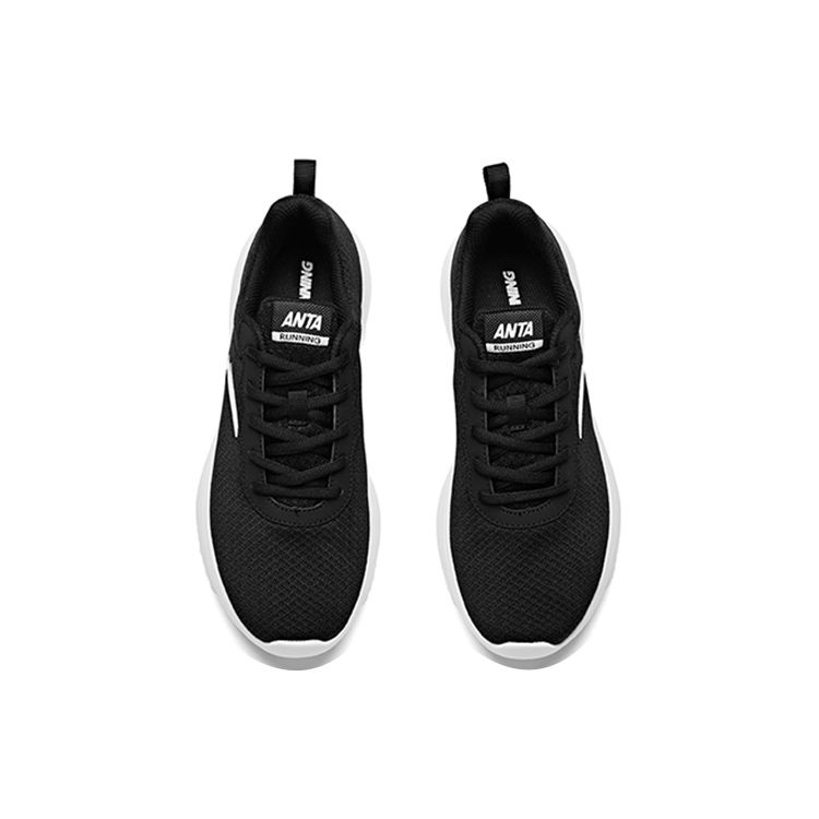 Anta Comfortable Sports Shock Absorption Non-Slip Wear-Resistant Breathable Low-Top Running Shoes Women Sneaker Black White 92915526-1
