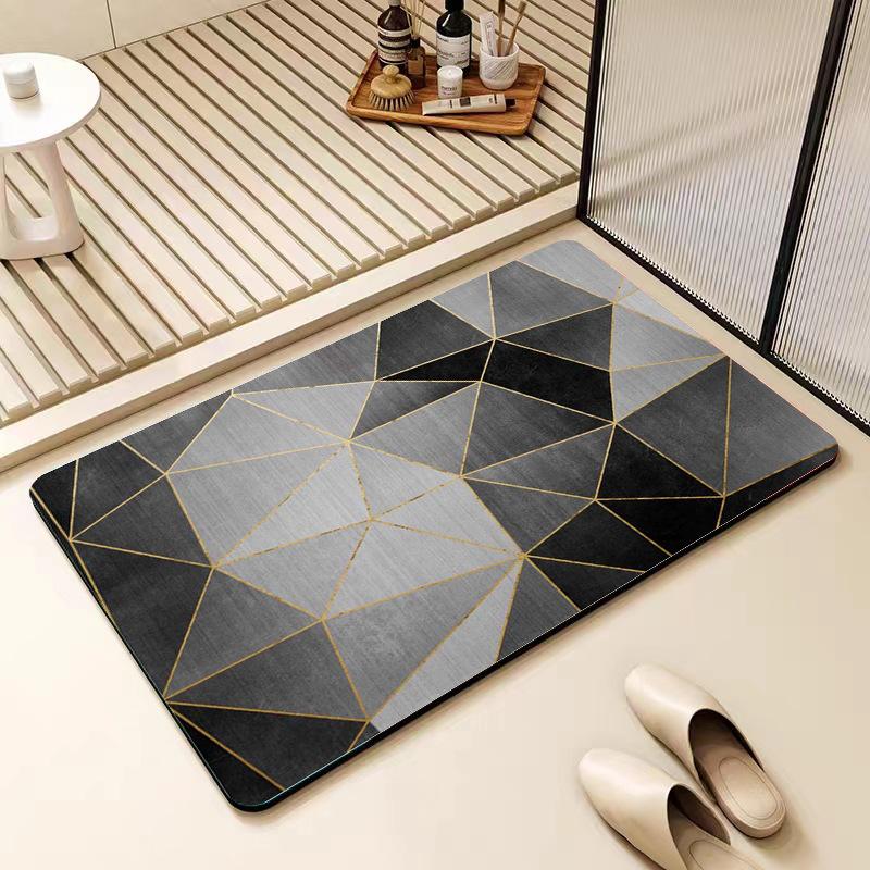 Alfombrilla nórdica sencilla de diatomeas para baño, antideslizante, absorbente para puerta de baño