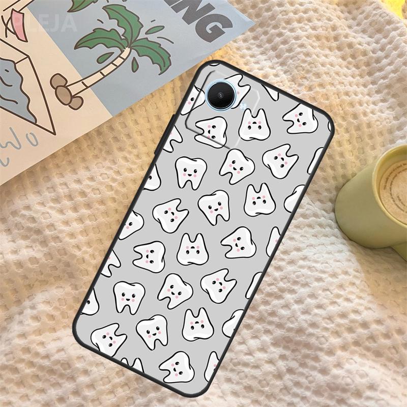 Dentist Tooth Pattern Case For Realme C55 C71 C67 C51 C75 C63 C61 C65 C53 C35 11 12 13 14 Pro Plus GT6 GT7 15 Pro