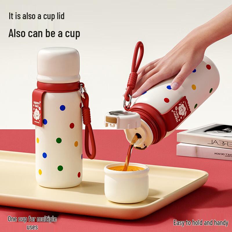 Changbaosen Cute Portable Straw Thermos for Kids 450ml