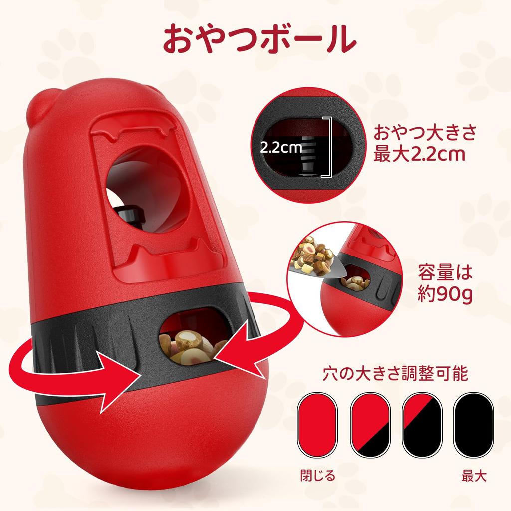 LIFLIX Dog Treat Educational Gum Choking Treat Food Prevents Fast Red Toy, Toy, Toy, Holder, Prevention, Ball, Dispenser, Eating,