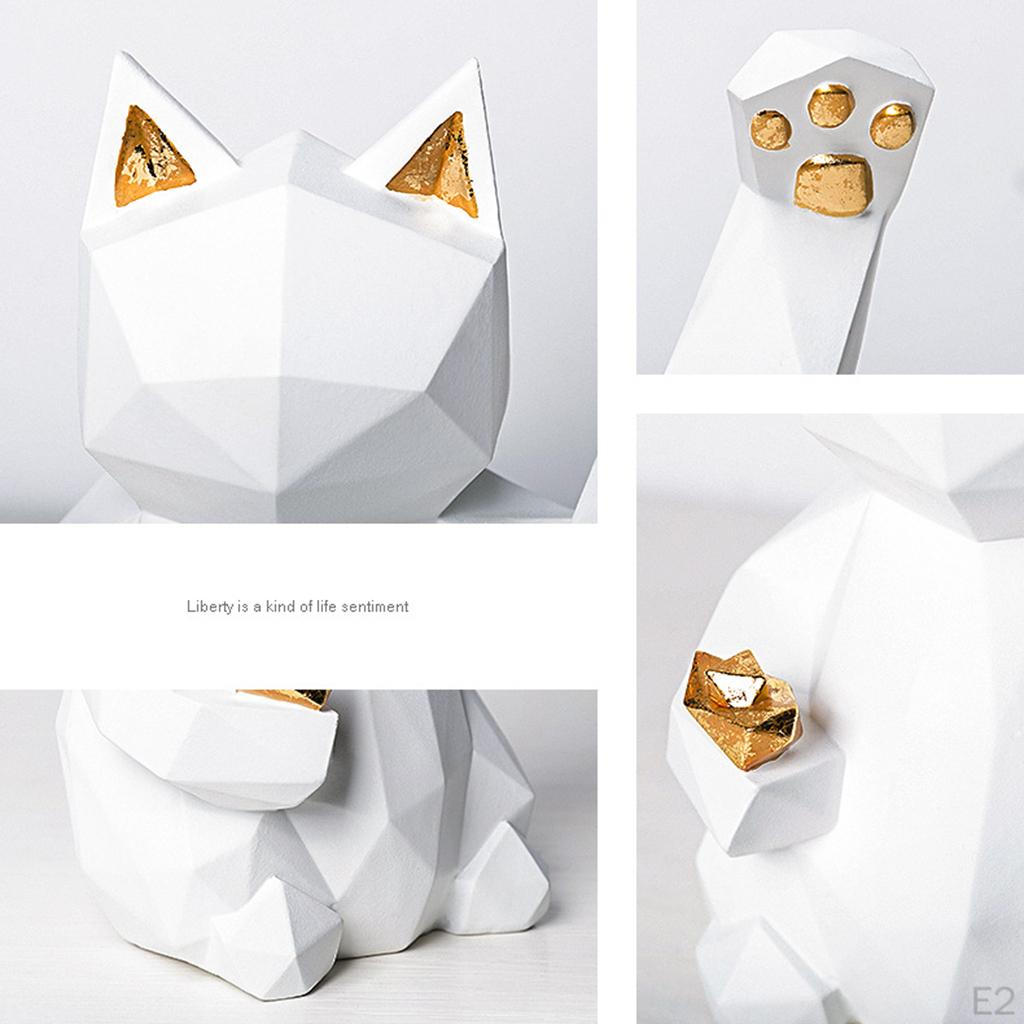 Figurine Wealth Kitten Shelf Bookcase Tabletop Ornaments 24.5x18.5x13cm Nordic Birthday
