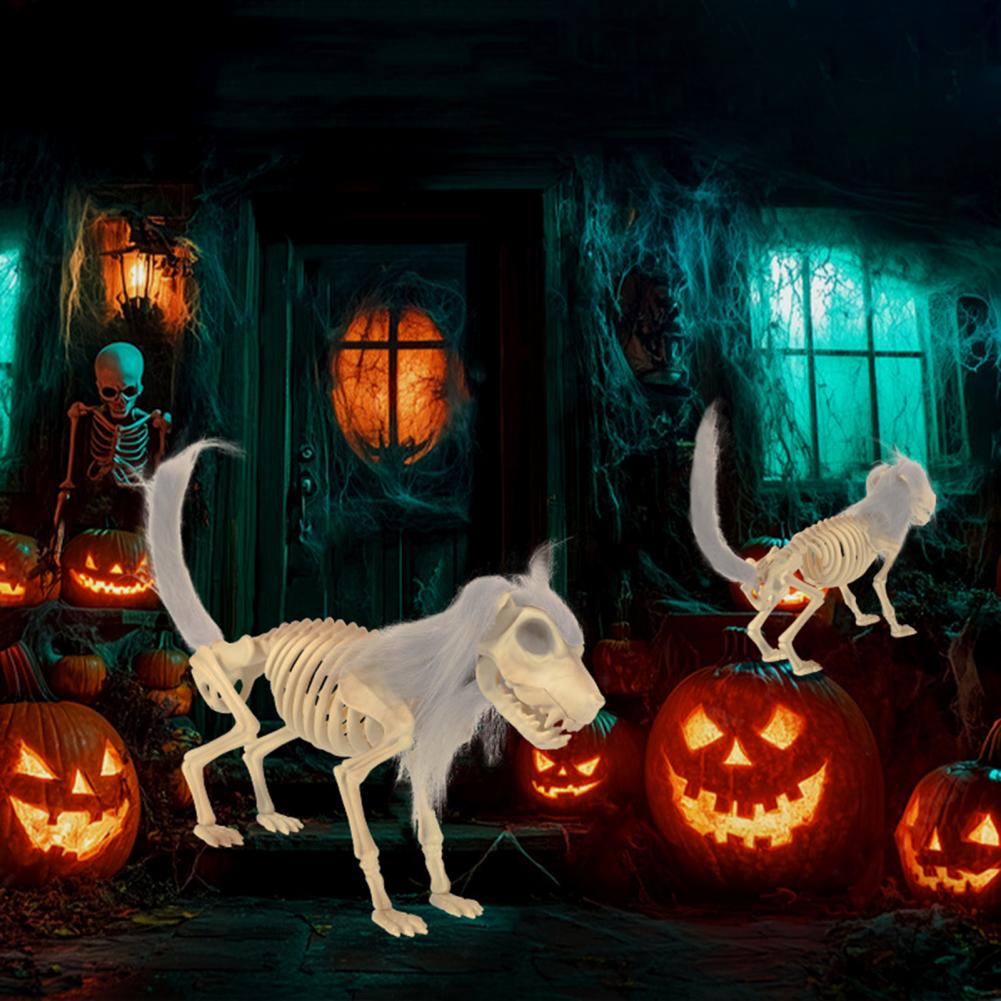Halloween Skeleton Dog Spooky Skeleton Halloween Skeletons Dog Bone Standing Dog Skeleton for Halloween Decor Spooky Bones Prop