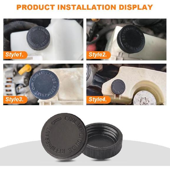 2PCS Coolant Reservoir Cap, Engine Radiator Water Tank Caps, Car Coolant Tank Lid Black Cover, 21712-79900 Auto Radiator Overflow Cove Compatible