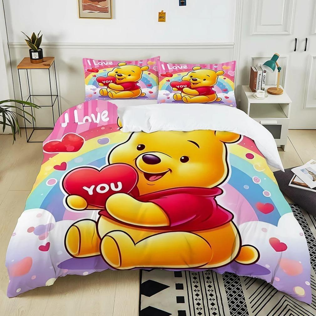 Cartoon Winnie Eeyore Duvet Cover Winnie The Pooh Bedding Set 3D Printing Home Boy Girl 2/3pcs Childrens Bedding