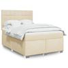 VidaXL Slatted Bed Base with Mattress Cream 160x200 Cm Fabric 3290544
