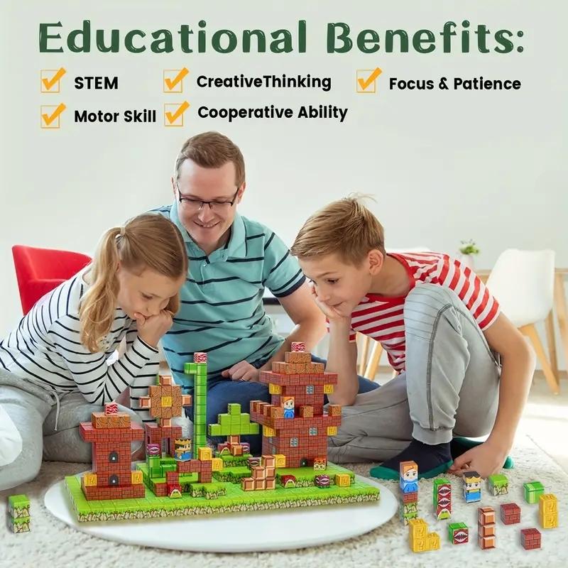 Non-Toxic Creative Magnetic Building Blocks Diy Assembly Architectural Set Tech Kids Toy For Children Christmas Gifts