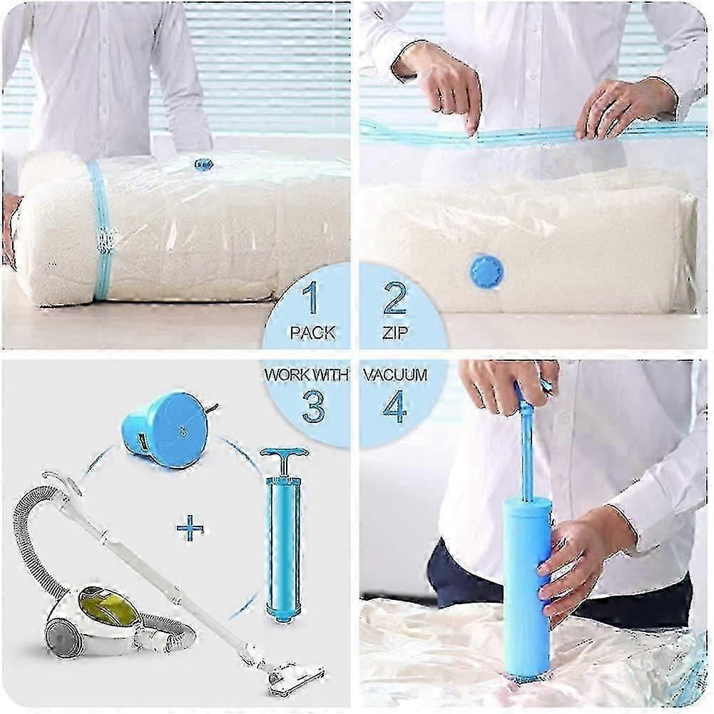 Vacuum Bags For Clothes Duvets, 12 Pieces Storage Bags Travel 4 Large 100x80