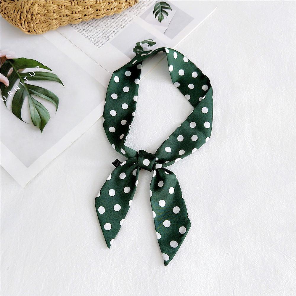 New Polka Dot Small Scarves Women'S Spring Styles Fashionable And Versatile Autumn And Winter Long Bags Wrist Scarves Decoration
