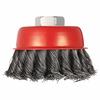 75mm 3 Inch Crimped Wire Cup Brush Knotted Cup Brush with Steel Wire for Angle Grinder Maximum 12500rpm for Rust Paint