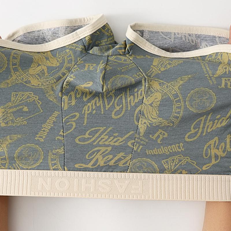 1/2/3 PCS Fashion  Men's Underwear Printed Sexy U Bulge Pouch Mens Boxers Seamless Breathable Comfortable Mid Waist Underwear for Men