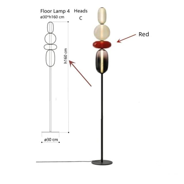 Nordic Design Colorful Glass Table Lamp for Bedside Dining Room Standing Light Exhibition Hall House LED Decor Lighting Study