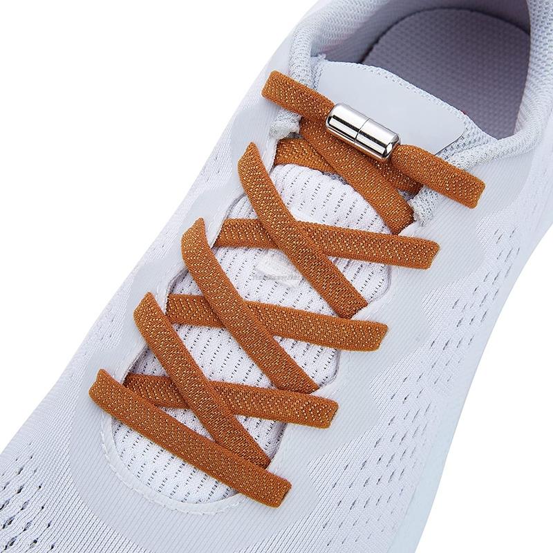 Elastic Laces Sneakers 8mm Wide Flat Rubber Bands Shoelaces Without ties Adult Kids Tennis No Tie Shoe laces Shoes Accessories