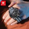 OLEVS New Luxury Man Watch Fashion Nylon Fabric Strap Original Quartz Watch for Men Moon Phase Chrono Multifunction Men's Watch
