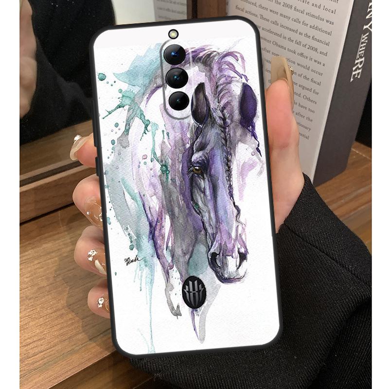 Horse Waterclour Case For Nubia Red Magic 8 9 10 Pro Plus 6 7 6S 7S Pro 5G 6R RedMagic 9S 8S Pro Plus Coque