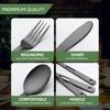 Set 6 buc Veselă de Exterior din Oțel Inoxidabil - Tacâmuri Durabile, Portabile și Ușor de Curățat pentru Camping, Picnic și Adunări de Sărbători