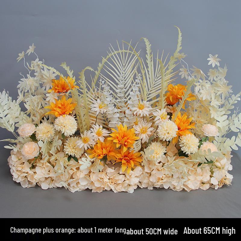 Blue Artificial Flower Row for Wedding Aisles and T-stage Decorations