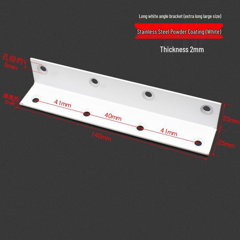 Stainless Steel L-Shaped 6-Hole 90° Angle Bracket for Shelves, Tables, and Chairs