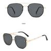 Retro Round Double Beam Sunglasses Metal Hollow Large Frame Sun Glasses For Men Women Shades Outdoor Driving Goggles Uv400
