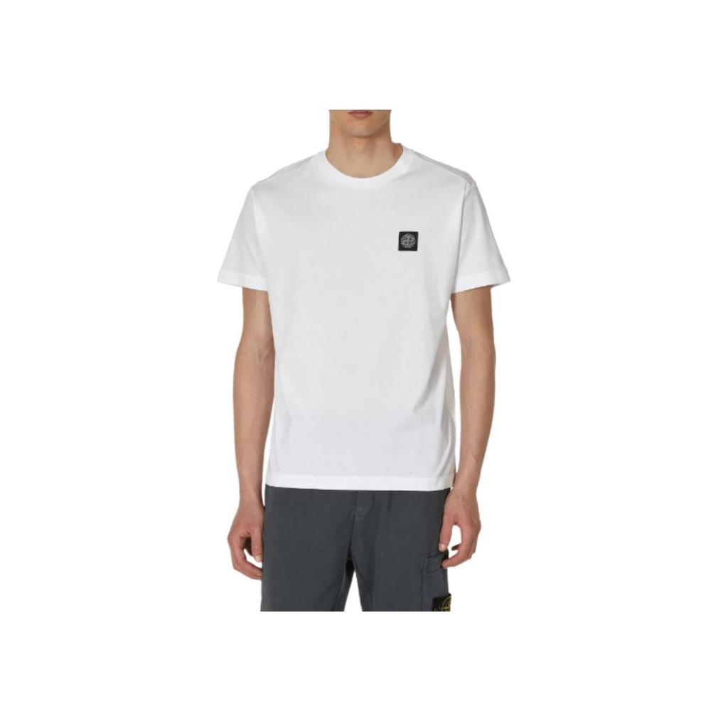 Stone Island Garment Dyed Logo T-Shirt White Men Tops 791524113-A0001