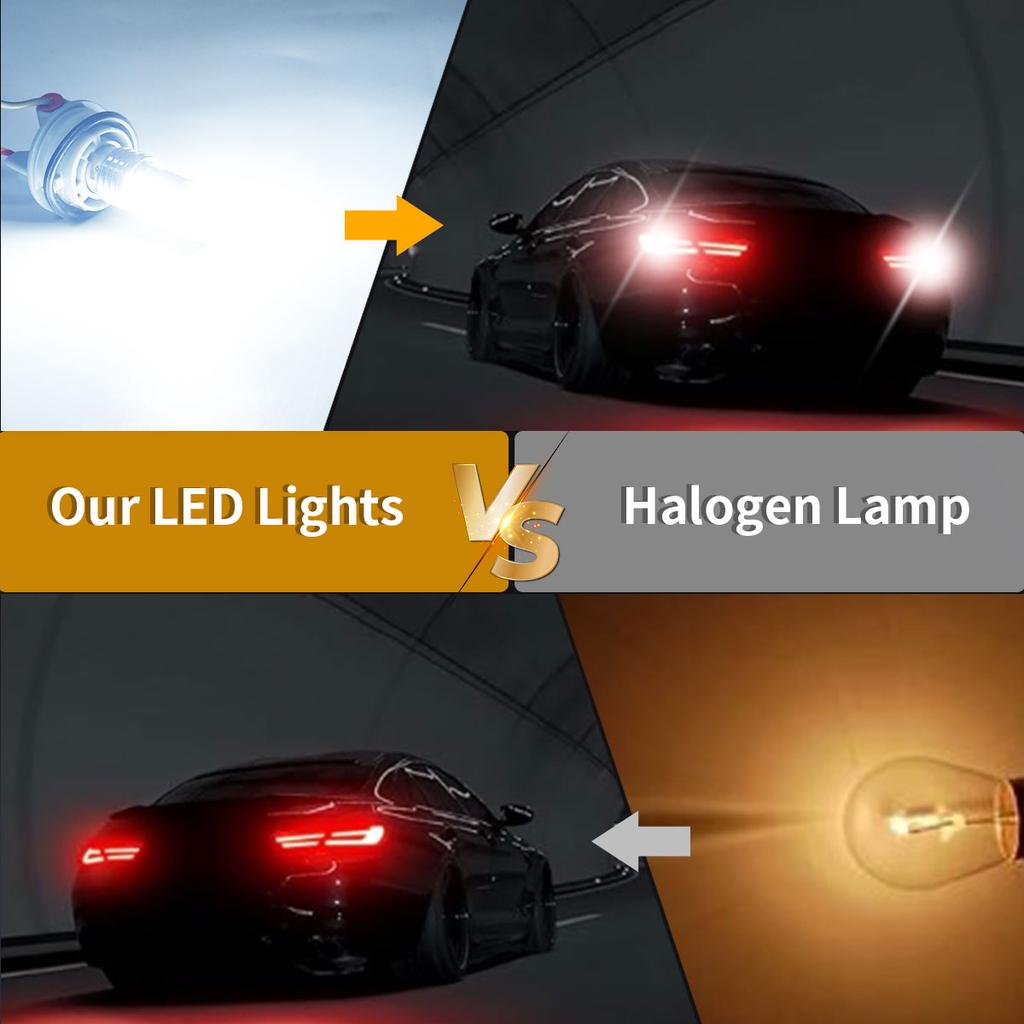 1156 BA15S 1157 BAY15D 4014 Chips 10 Pieces LED Reverse Stop Brake Rear Lights Bulbs 6000K White Canbus No Error for Car/Truck Bulbs 7