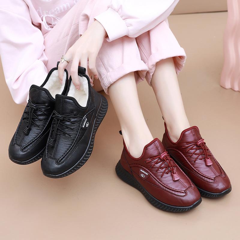 New Autumn and Winter Ladies Plus Velvet Sneakers Thick Waterproof Warm Shoes