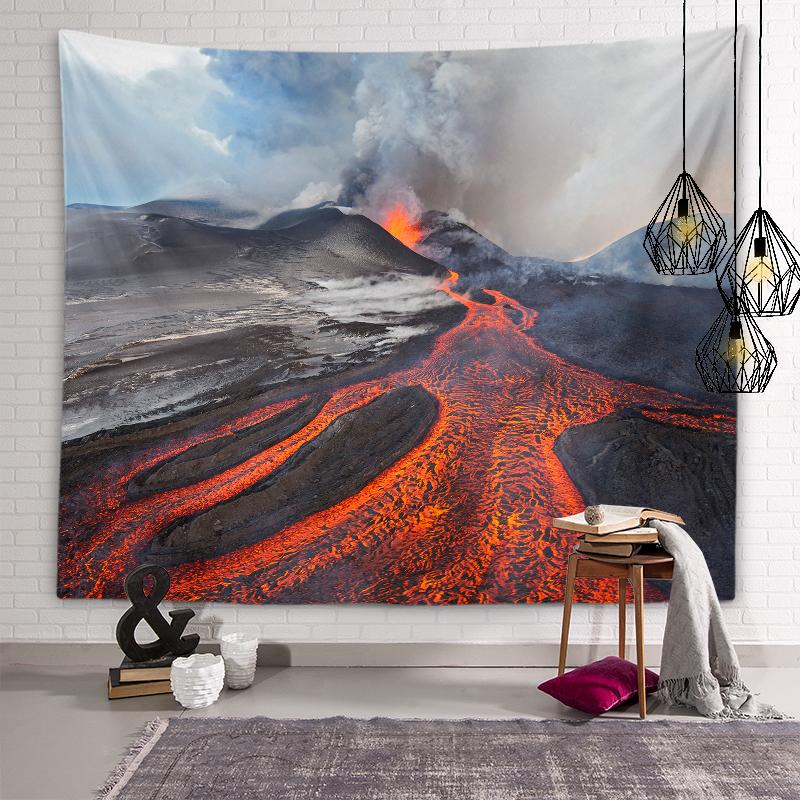 Volcanic Lava Eruption Landscape Wall Decor Tapestry Room Wall Art Personality Tapestry Living Room Bedroom Home Decor Tapestry