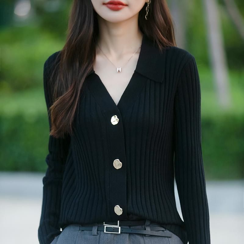 Leichte Strickjacke für Damen aus 50 % Wolle und 50 % Maulbeerseide – vielseitige Strickware für 4 Jahreszeiten für ganzjährigen Komfort und Stil