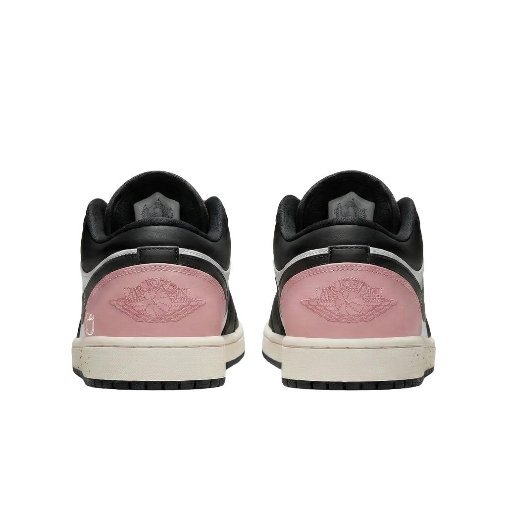 Jordan Air Jordan 1 Nízké Skateboardové Boty Odolné proti Oděru Unisex Černá Bílá Růžová 553560-081(Tým577-)