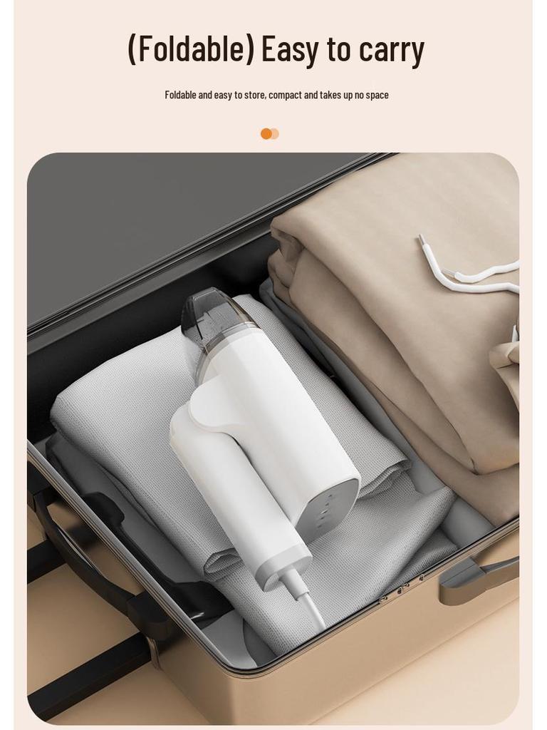Portable Handheld Garment Steamer - Quick Heat, Foldable Iron for Home & Dorm Use
