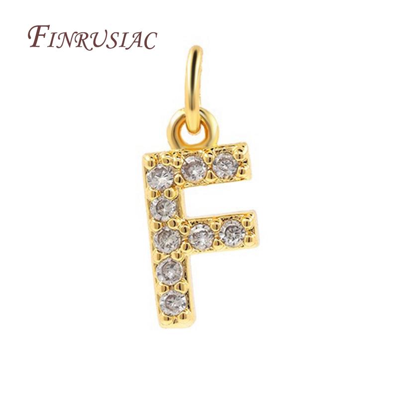 18K Gold Plated Copper A-Z Alphabet Charms For DIY Women's Necklace Jewelry Making Supplies,Fashion Inlay Zircon Letter Pendants